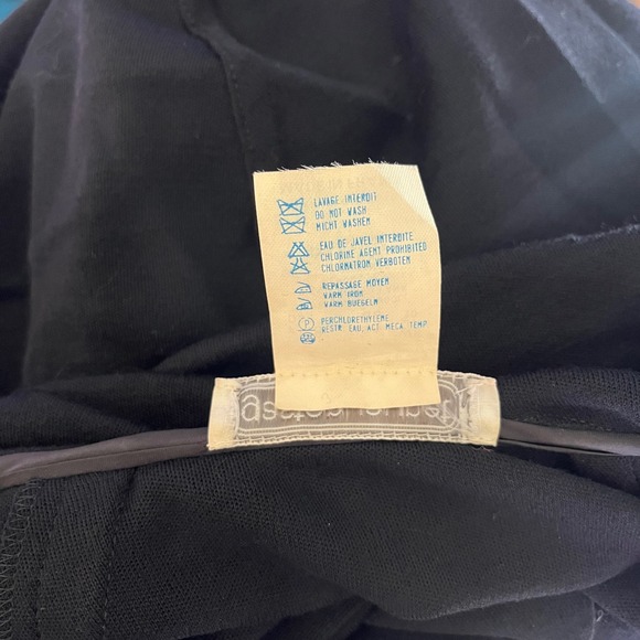 Vintage Gaston Jaunet Paris Black Wool Hooded Pullover Dress 38 US 8 France 80s - Picture 8 of 11